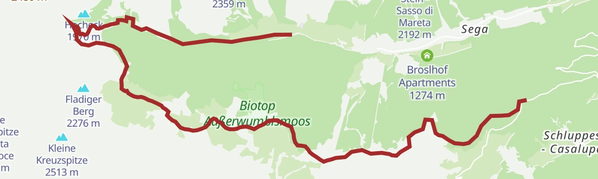 Route map: Almenweg Mountain Pasture Trail in Racines|Ratschings
